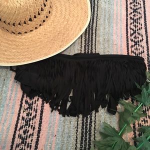 Fringe Bandeu Top in Black